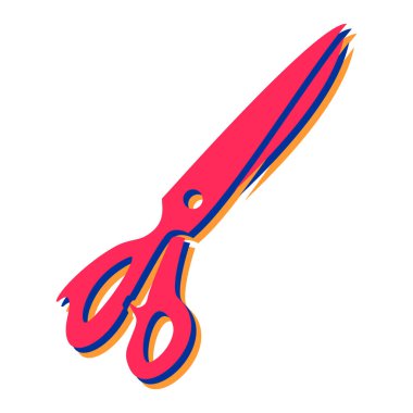 Makas simgesi. Web için basit boyama vektör simgeleri çizimi