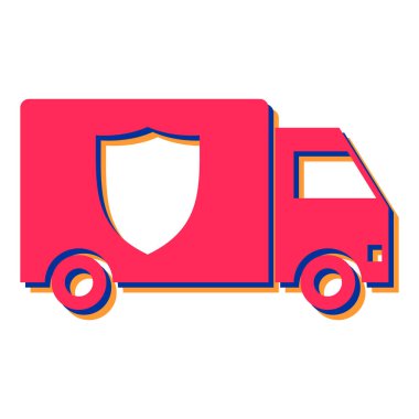 dağıtım kamyonu ikonu vektör çizimi