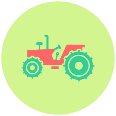 Traktör düz simgesi, vektör illüstrasyonu 