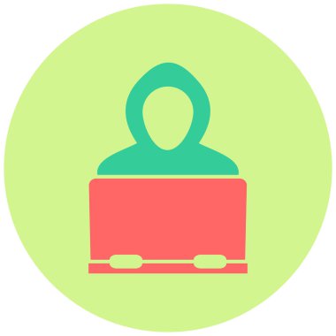 Hacker simgesi, vektör illüstrasyonu