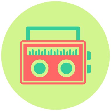 Radyo. Web simgesi basit illüstrasyon