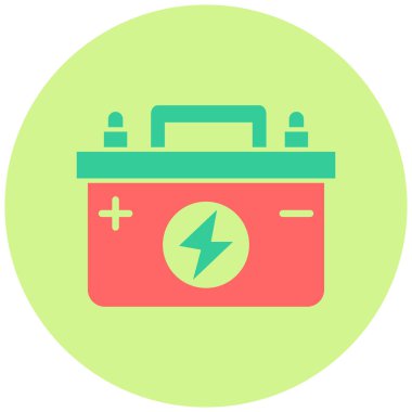 Araba aküsü. Web simgesi basit illüstrasyon