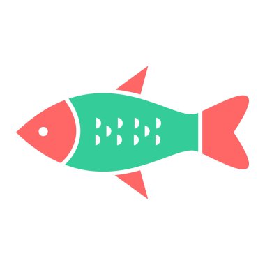 balık simgesi vektör illüstrasyonu