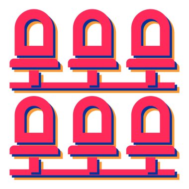 Tek izole edilmiş simge kümesinin vektör illüstrasyonu