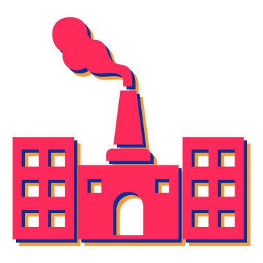 Fabrika binası ikonu. vektör illüstrasyonu