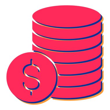 Dolar sikkeleri ikon vektör illüstrasyon grafik tasarımı