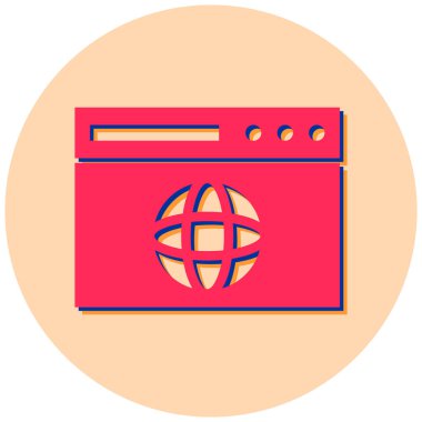 Tarayıcı. Web simgesi basit illüstrasyon