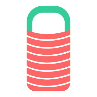 Tek bir yeşil ve beyaz asma kilidin vektör çizimi