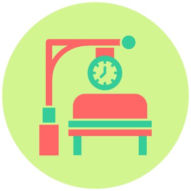 Tren Durağı. Web simgesi basit tasarım