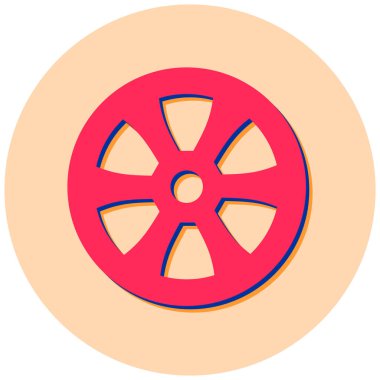 Tekerlek simgesinin vektör illüstrasyonu