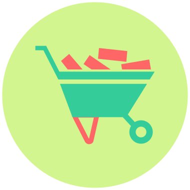 El arabası. Web simgesi basit illüstrasyon