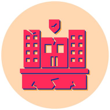 Bina. Web simgesi basit illüstrasyon