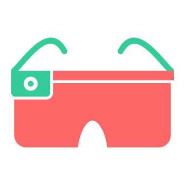 adaptif gerçeklik gözlüğü simgesi, vektör illüstrasyonu basit tasarım 