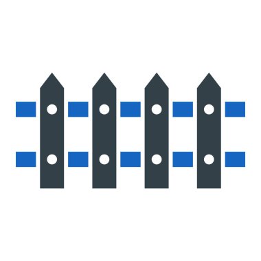 Çit simgesi. Çiftliğin vektör illüstrasyonu