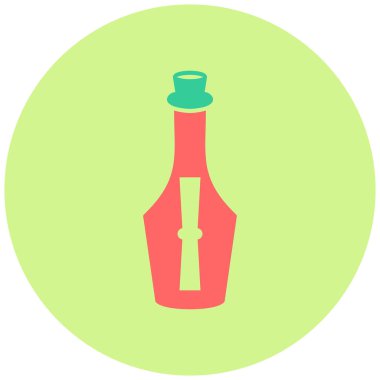 Mektup şişesi. Basit resimleme