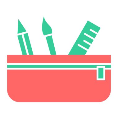 Kırtasiye malzemeleri. Web simgesi basit illüstrasyon