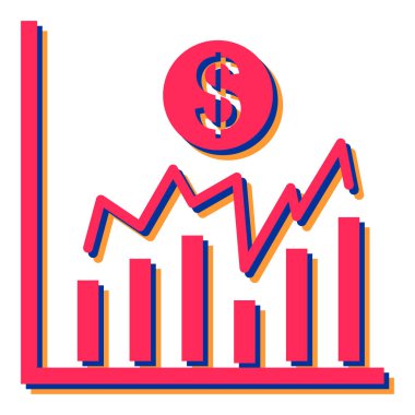 Dolar ve grafikle finansal büyüme grafiği. vektör illüstrasyonu