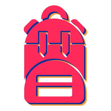 Sırt çantası simgesi. Okul çantası. vektör illüstrasyonu