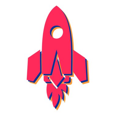 roket ikonu vektör illüstrasyonu