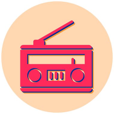 Radyo. Web simgesi basit illüstrasyon