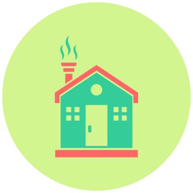 Eve. Web simgesi basit illüstrasyon