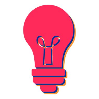 Ampul ışığı ikonu. Web tasarımı için ampul vektör simgelerinin düz çizimi