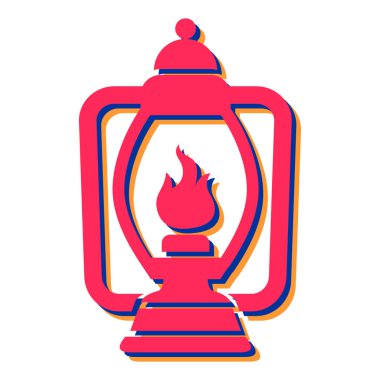 fener simgesi. Ağ için ateş meşalesi vektör simgelerinin düz çizimi