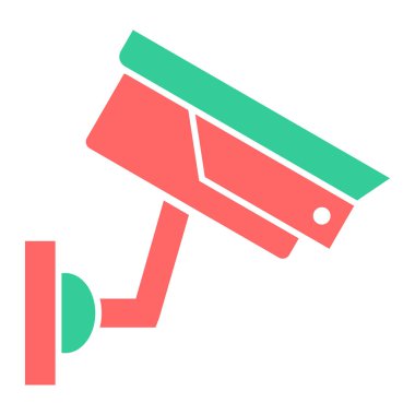 Kapalı devre kamera simgesi. Web için güvenlik video vektör simgelerinin düz çizimi