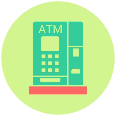 ATM 'de. Web simgesi basit illüstrasyon
