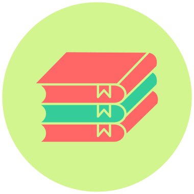 Kitap yığını. Web simgesi basit illüstrasyon