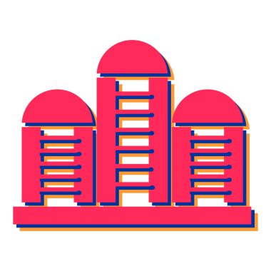 Şehir ile modern binanın vektör illüstrasyonu