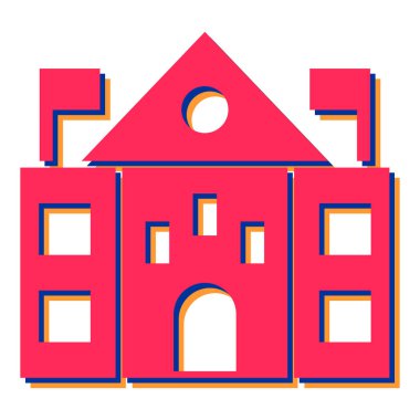 Bina. Web simgesi basit illüstrasyon