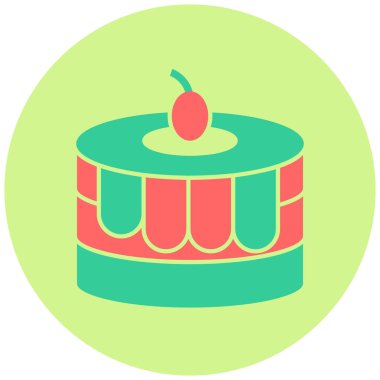 Kek. Web simgesi basit illüstrasyon