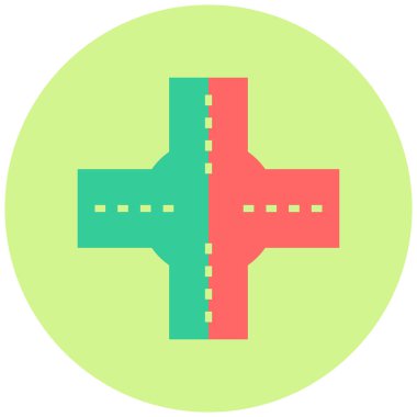 Yol Kavşağı. Web simgesi basit illüstrasyon