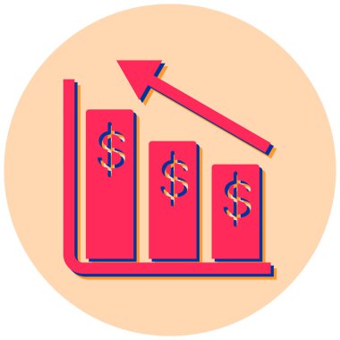 Dolar büyümesi. Web simgesi basit illüstrasyon