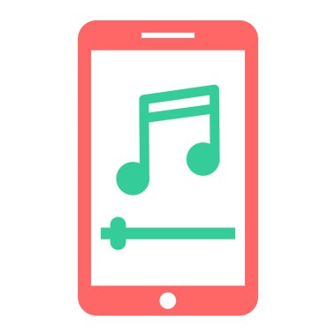 mobil müzik simgesi, vektör illüstrasyonu