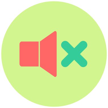 Sessiz. Web simgesi basit illüstrasyon