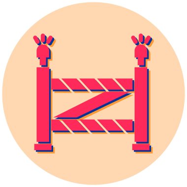 Beyaz arkaplanda izole edilmiş düz stil bariyer simgesi. inşaat sembolü çizimi.