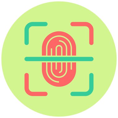 parmak izi tarama simgesi, vektör illüstrasyonu basit tasarım 