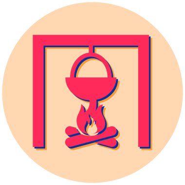 Barbekü. Web simgesi basit illüstrasyon