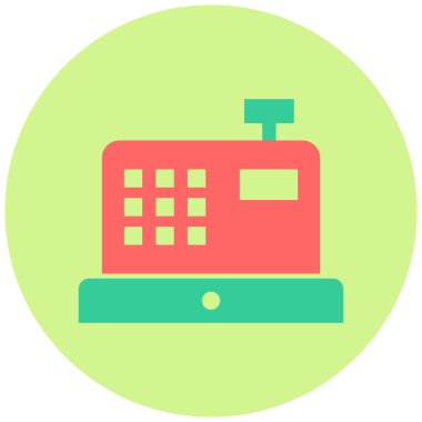 Yazar kasa. Web simgesi basit illüstrasyon