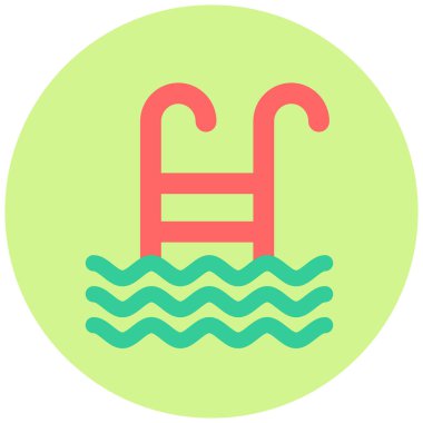 Yüzme havuzu. Web simgesi basit illüstrasyon