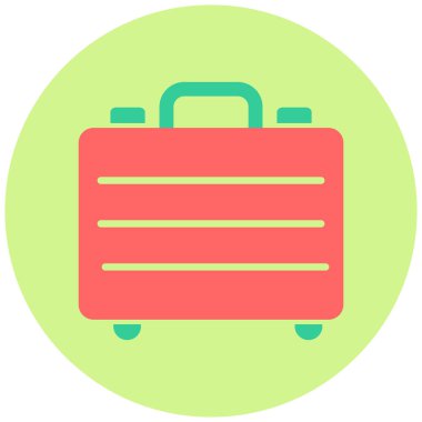 Bavul. Web simgesi basit illüstrasyon