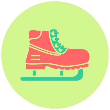 Buz pateni düz vektör simgesi