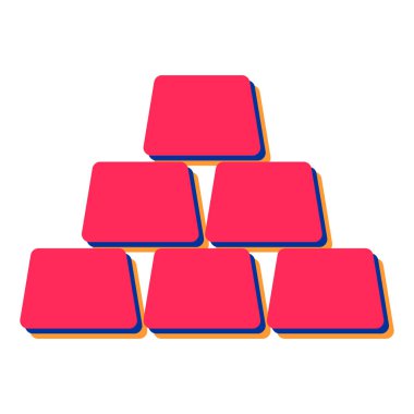 Altın külçeleri ikonu. Web için altın sikke vektör simgelerinin düz çizimi