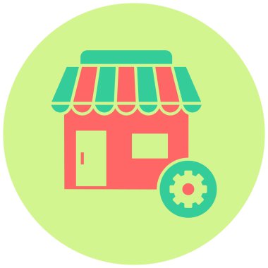 Dükkan. Web simgesi basit illüstrasyon