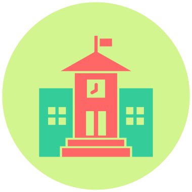 Okul ikonu. Basit resimleme