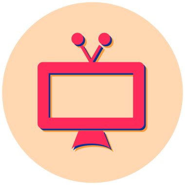 Televizyon. Web simgesi basit illüstrasyon