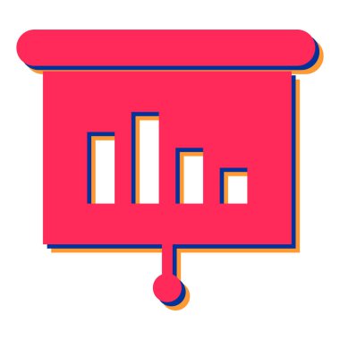 iş sunumu düz simge, vektör illüstrasyonu