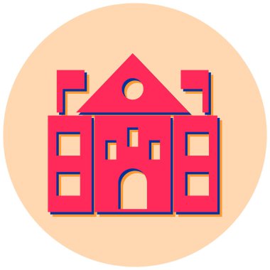 Bina. Web simgesi basit illüstrasyon